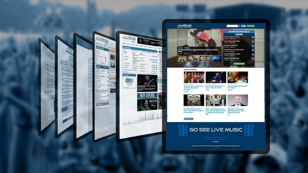 JamBase Previews Redesigned Website