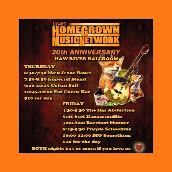 Home Grown Music Network 20th Anniversary Festival Makeup Concert Poster