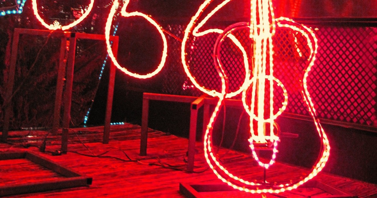 Christmas Lights Guitar Crop
