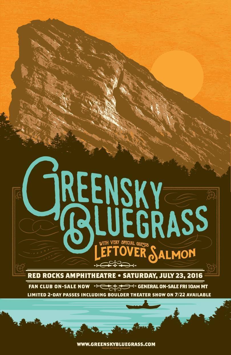 Greensky Bluegrass Leftover Salmon Red Rocks Poster