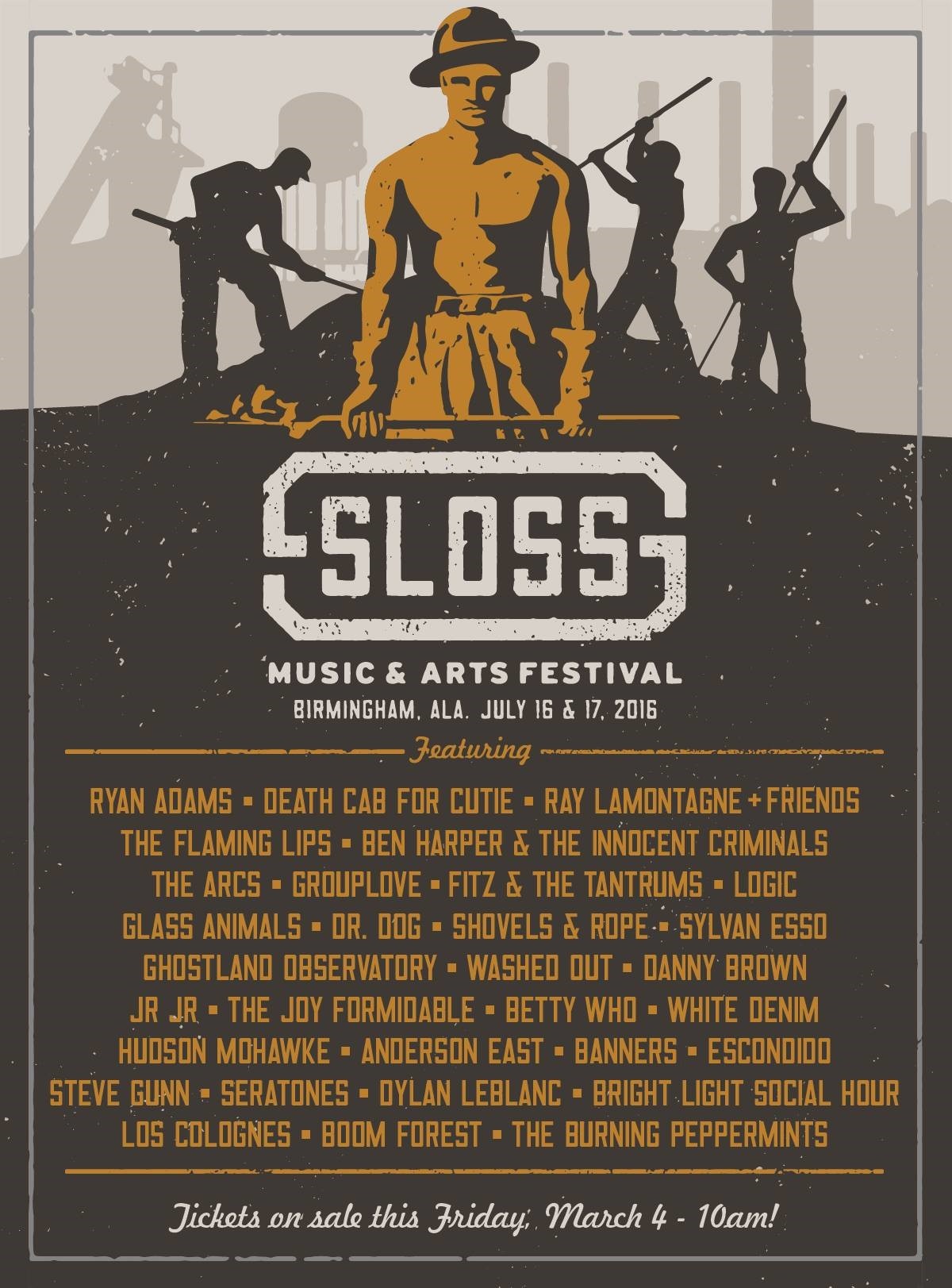 Sloss Music Arts Festival Announces 2016 Lineup