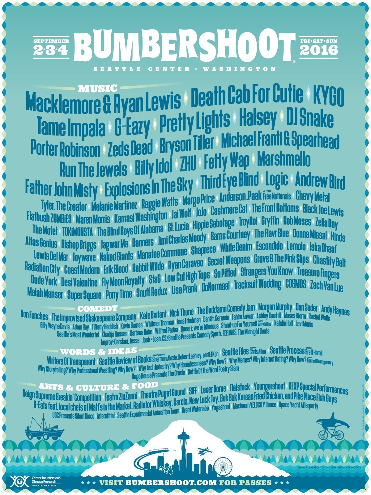 Bumbershoot Announces 2016 Lineup