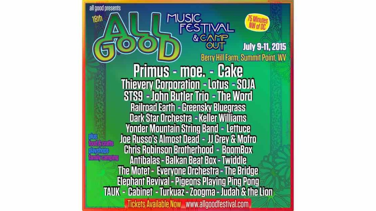 All Good Music Festival Finalizes 2015 Lineup