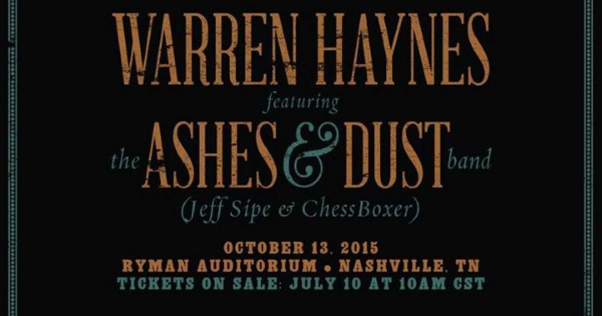 Warren Haynes Forms Ashes & Dust Band