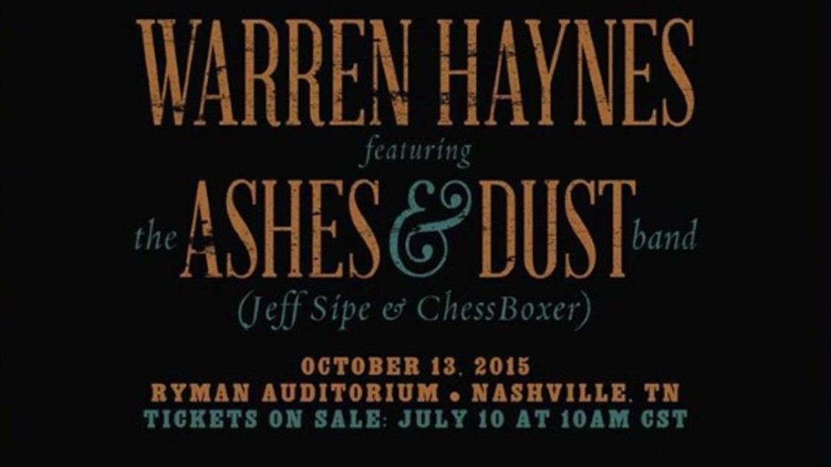 Warren Haynes Forms Ashes & Dust Band