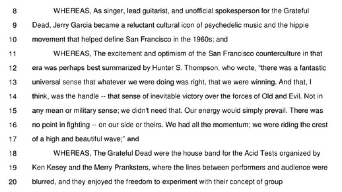 San Francisco Government Planning Jerry Garcia Tribute