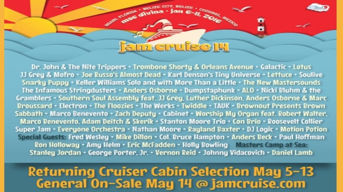 Jam Cruise 14 Initial Lineup Announcement