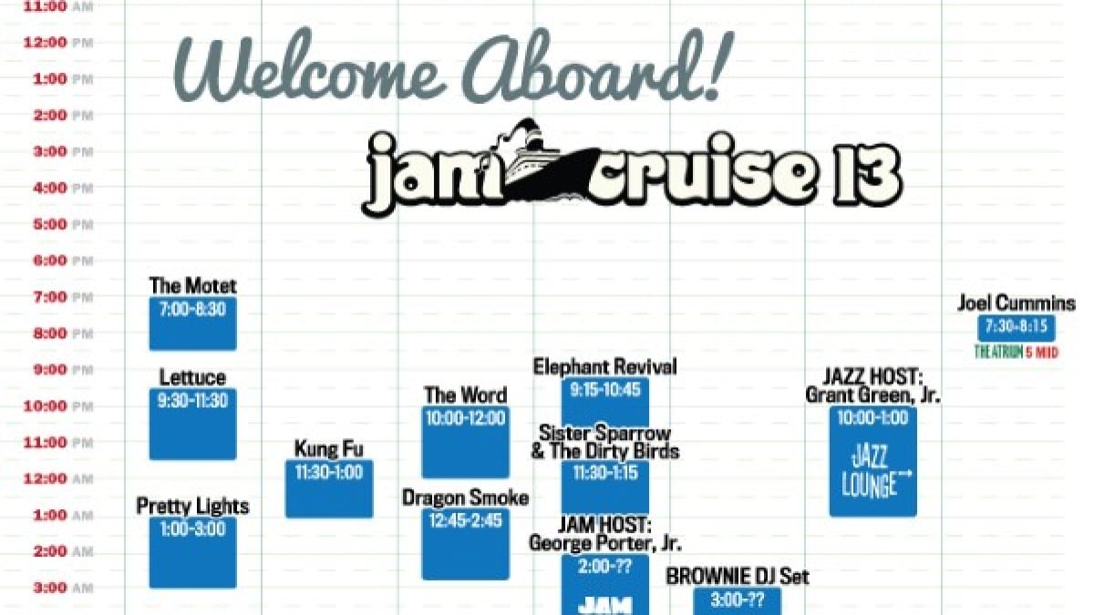 Jam Cruise 13 Schedule Revealed