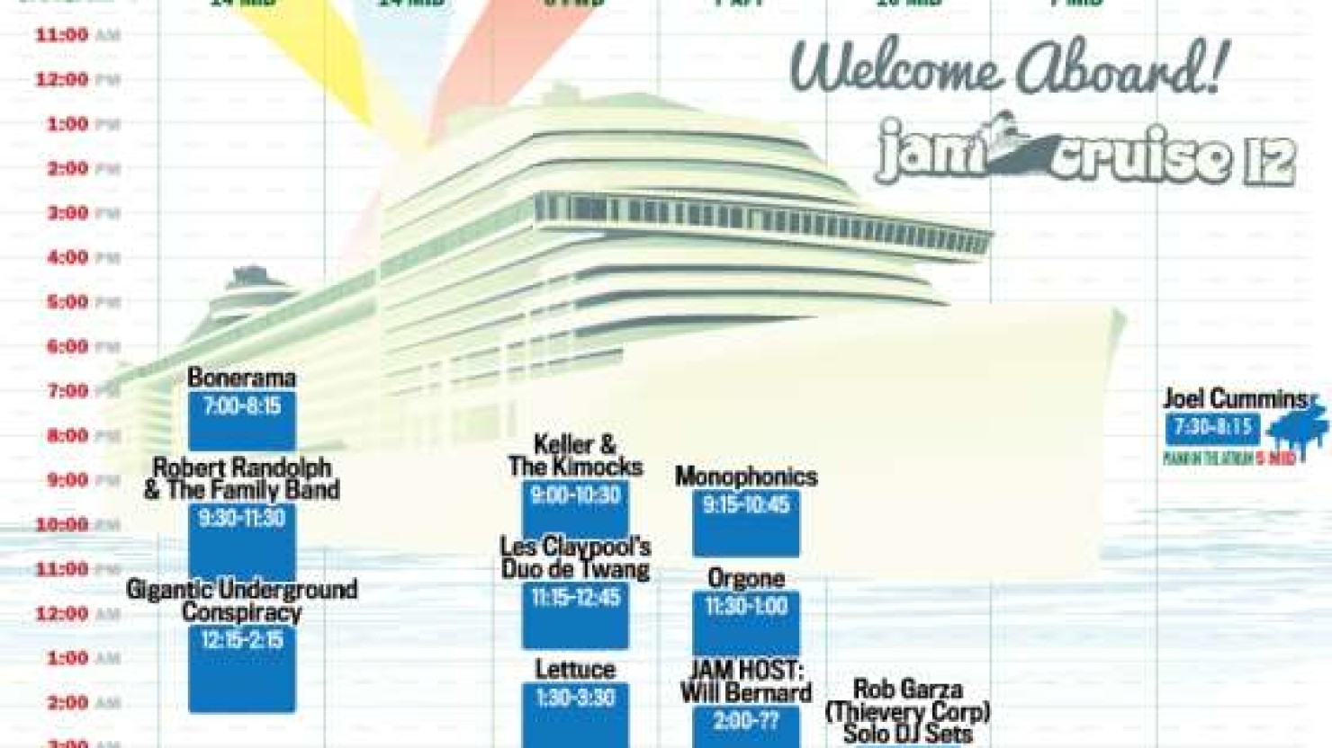 Jam Cruise Schedule Revealed Masters Camp Allstars To Perform