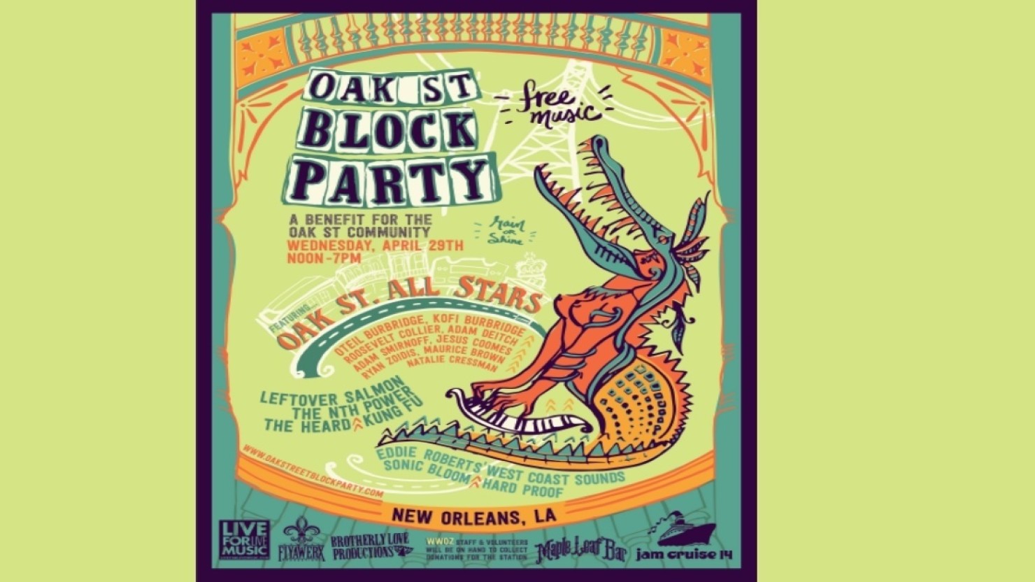 Free Oak Street Block Party During New Orleans Jazz Fest Free Oak Street Block Party During New Orleans Jazz Fest