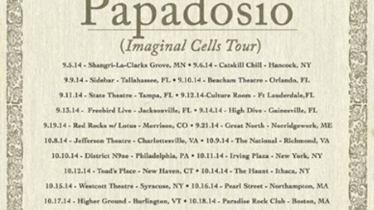 Tour Dates | Papadosio Imaginal Cells Fall Tour