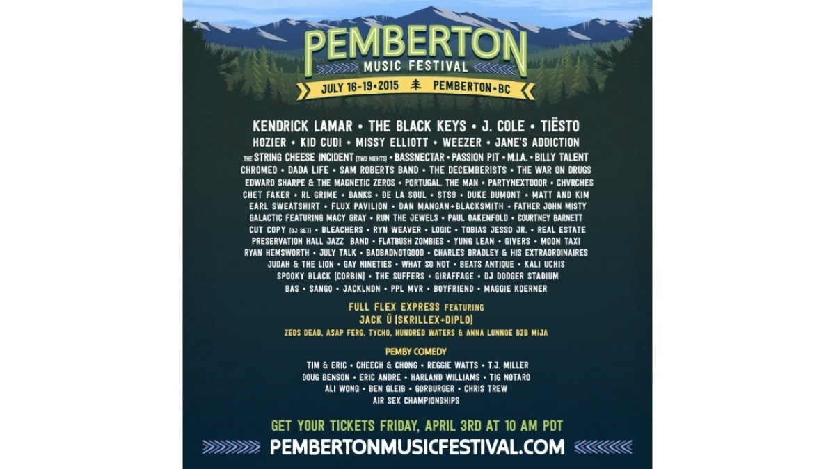 Pemberton Music Festival Announces Lineup