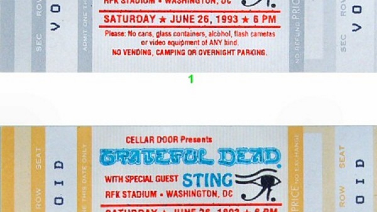 Flashback | Jerry Garcia Sits In With Sting At RFK Stadium