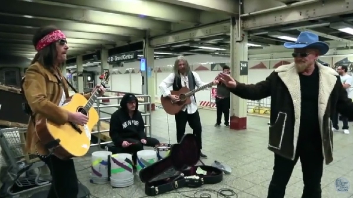 DVR Rewind | U2 Busks At NYC Subway Station For Fallon