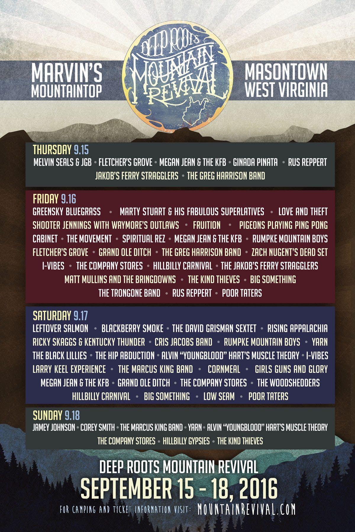 Deep Roots 2016 Schedule Poster