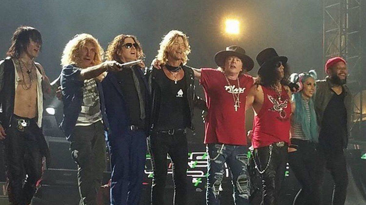 Original Drummer Steven Adler Guests With Guns N' Roses At Dodger Stadium