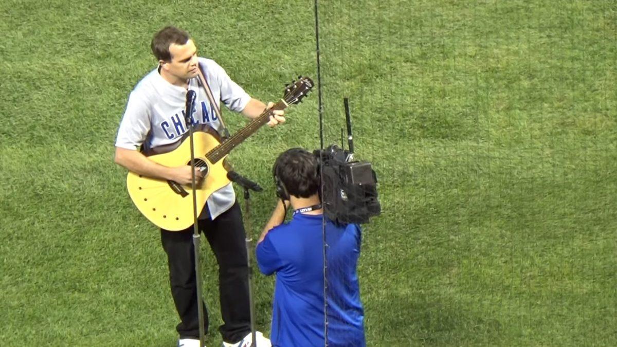Brendan Bayliss Performs National Anthem Before Cubs Game At Wrigley Field