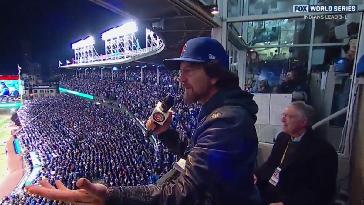 Eddie Vedder Sings 'Take Me Out To The Ballgame' At Wrigley Field