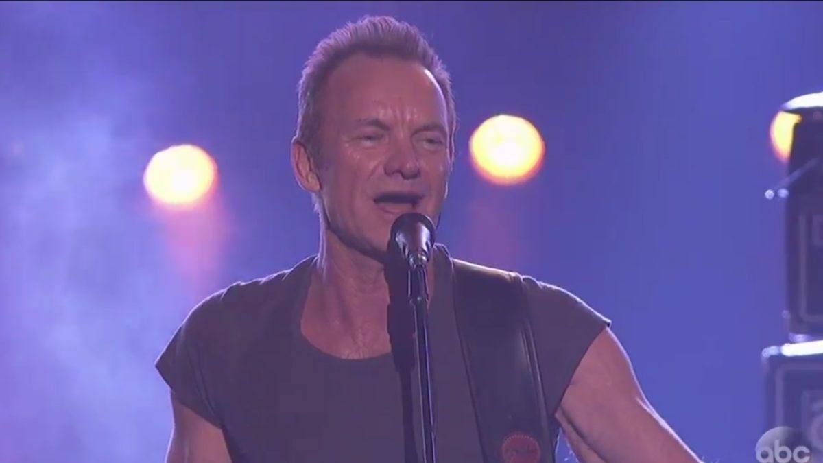 Sting Performs Medley Of The Police Hits At AMAs