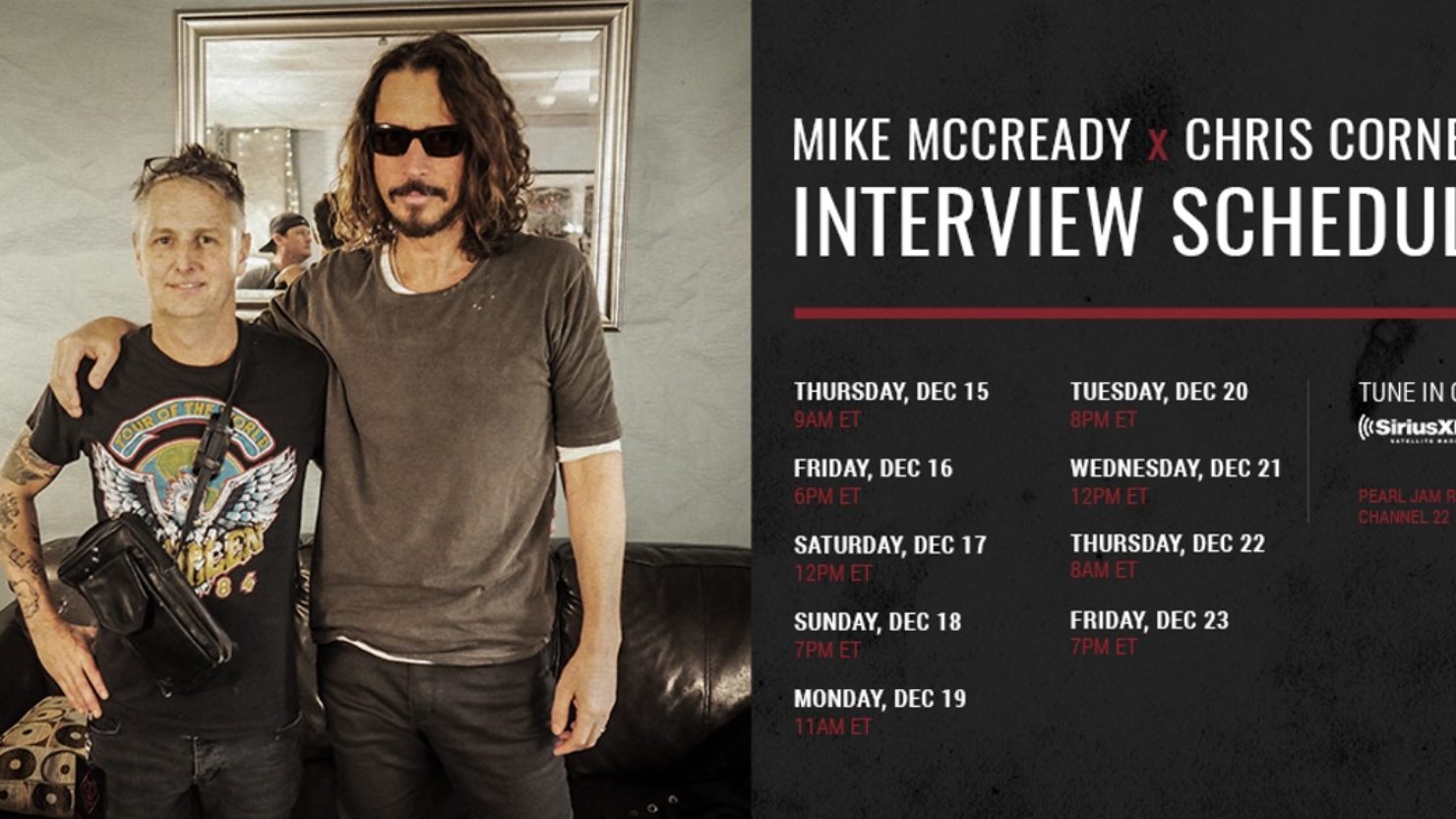 Mike McCready & Chris Cornell In Conversation To Air On SiriusXM