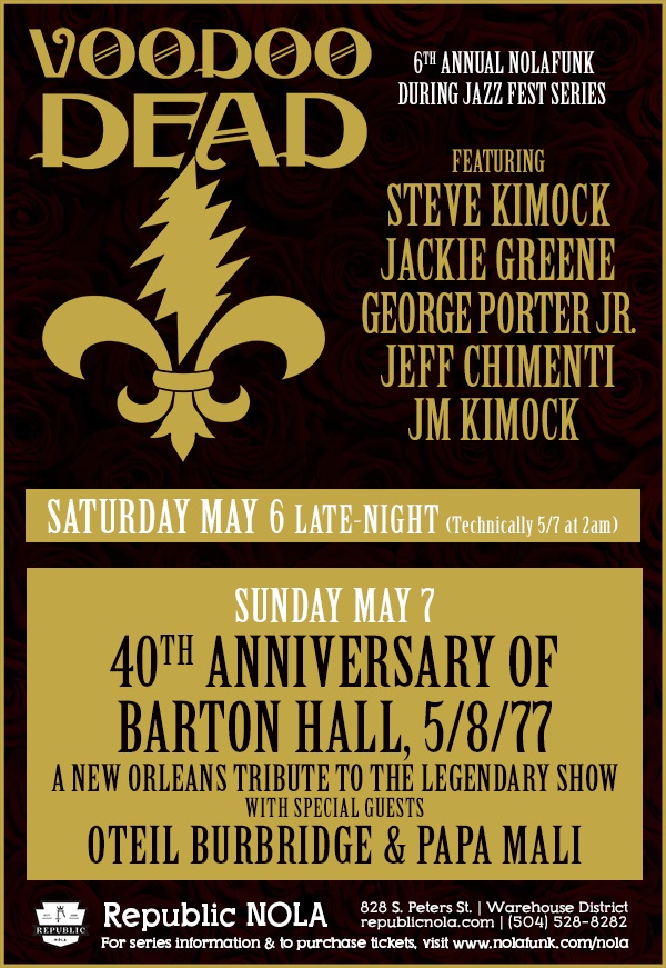 Voodoo Dead To Pay Tribute To 40th Anniversary Of Grateful Dead's Cornell 1977 Performance