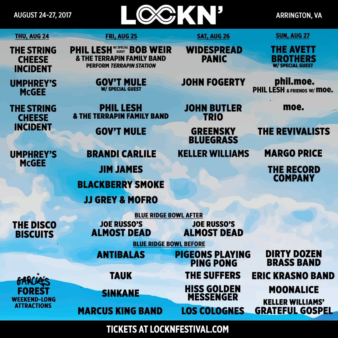Lockn 2017 Daily Lineup Admat