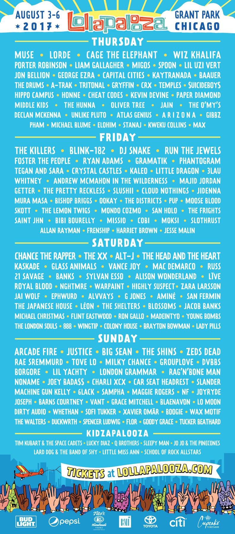 Lolla 2017 Day-By-Day Poster