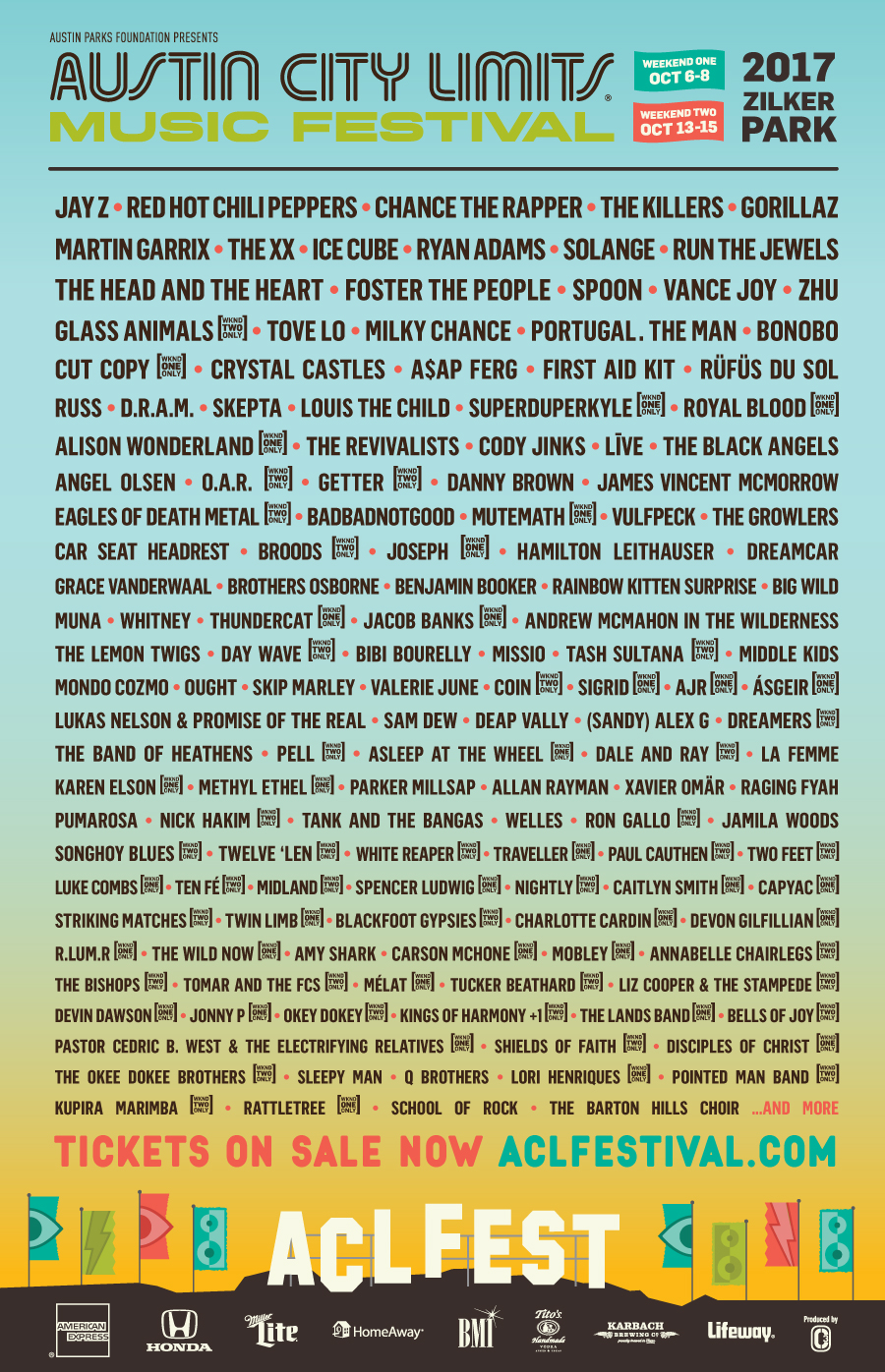 UPDATED Austin City Limits Music Festival Announces 2017 ...