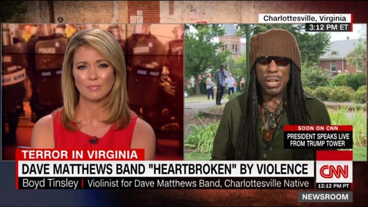 Boyd Tinsley Of Dave Matthews Band Talks Charlottesville Violence With CNN