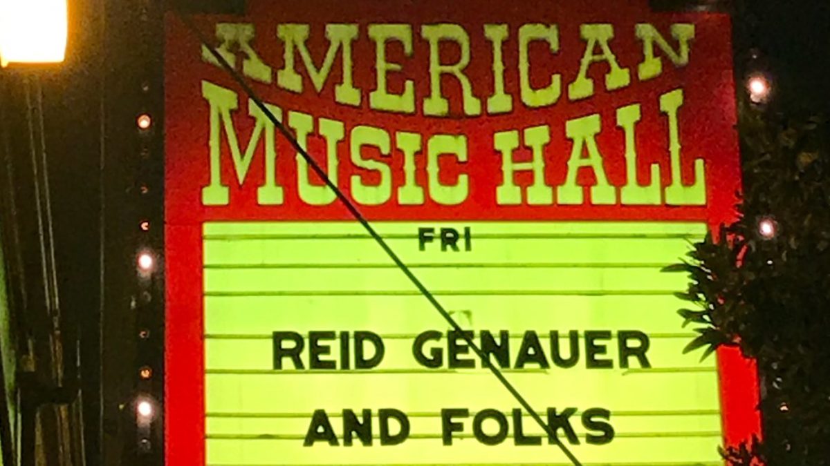 Reid Genauer & Folks Play Great American Music Hall In San Francisco - First Set Video