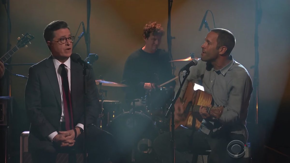 Stephen Colbert Joins Jack Johnson For 'Late Show' Performances