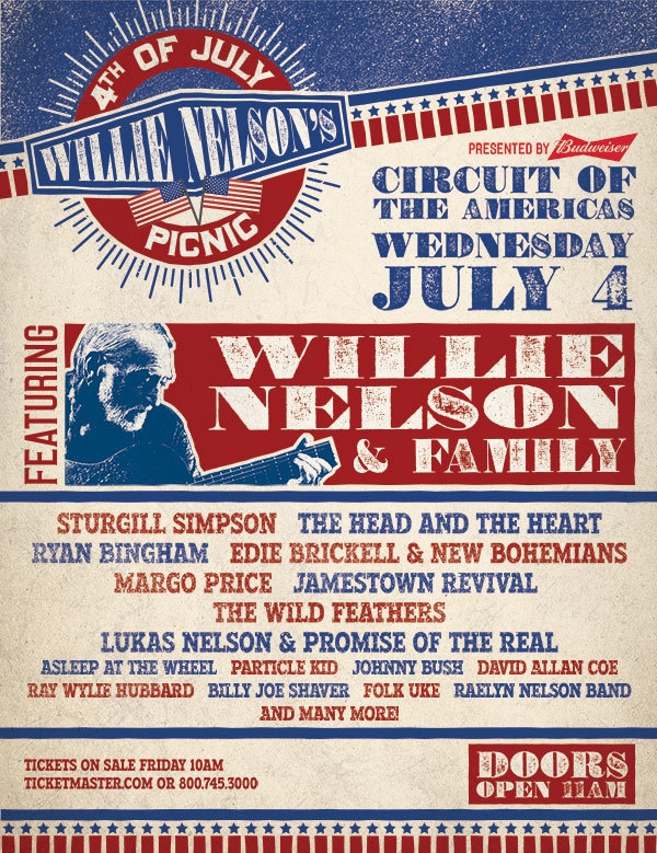 Willie-Nelson-4th-July-Picnic Poster