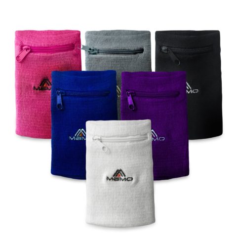Memo Athletics Multi-Colored Zipper Sweatband Wristband