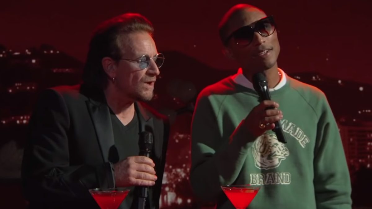 Bono & Pharrell Perform Bee Gees’ ‘Stayin’ Alive’ On ‘Jimmy Kimmel Live’