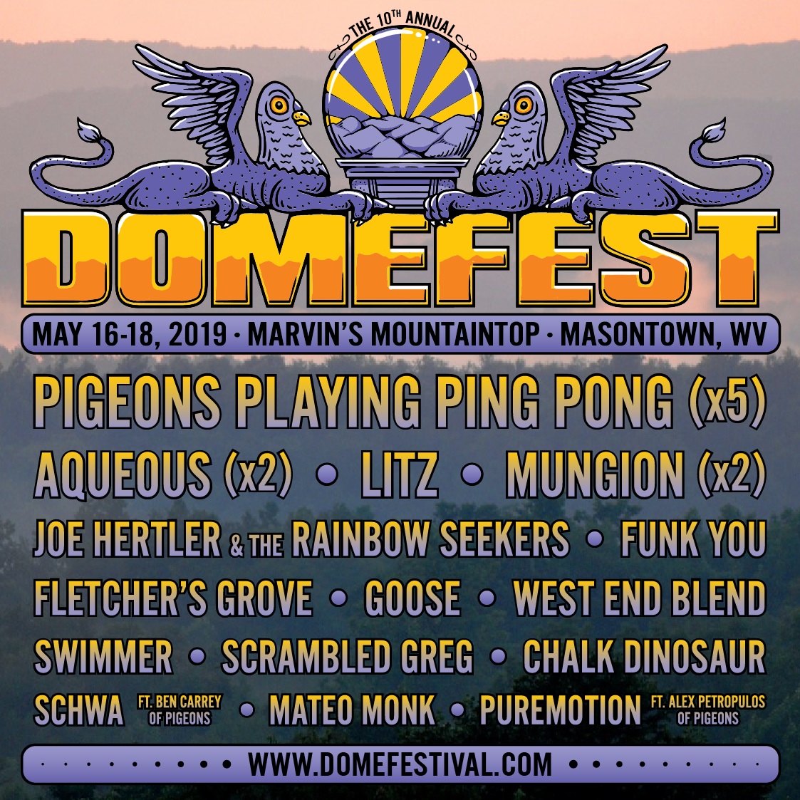 Pigeons Playing Ping Pong Shares Initial Domefest 2019 Lineup