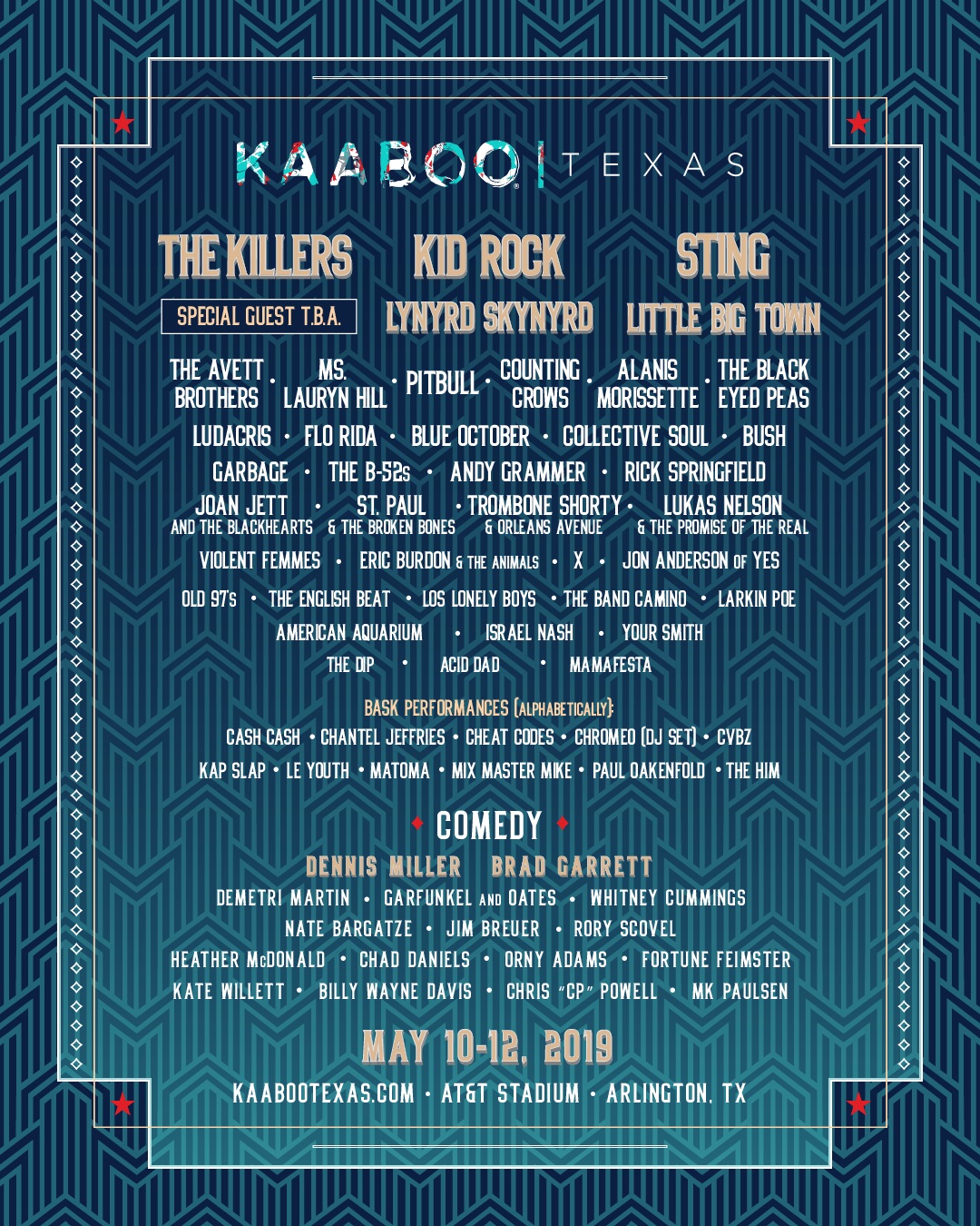 KAABOO Texas 2019 Poster Lineup