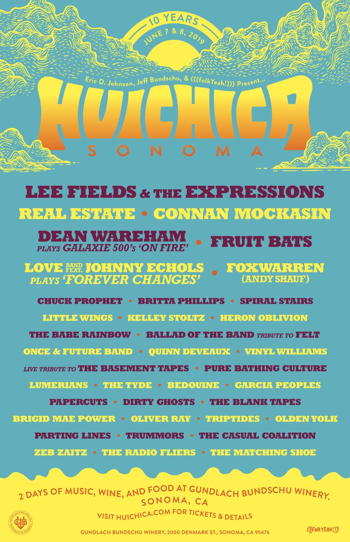 Huichica Sonoma 2019 Lineup