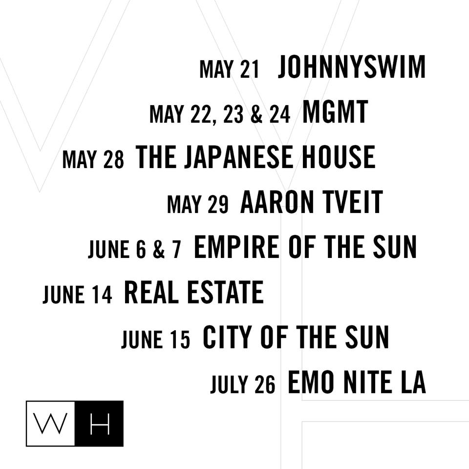 Webster Hall summer 2019 lineup