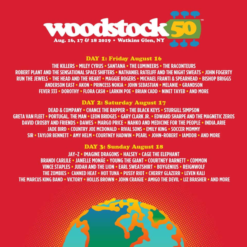 Woodstock 50 Lineup Poster