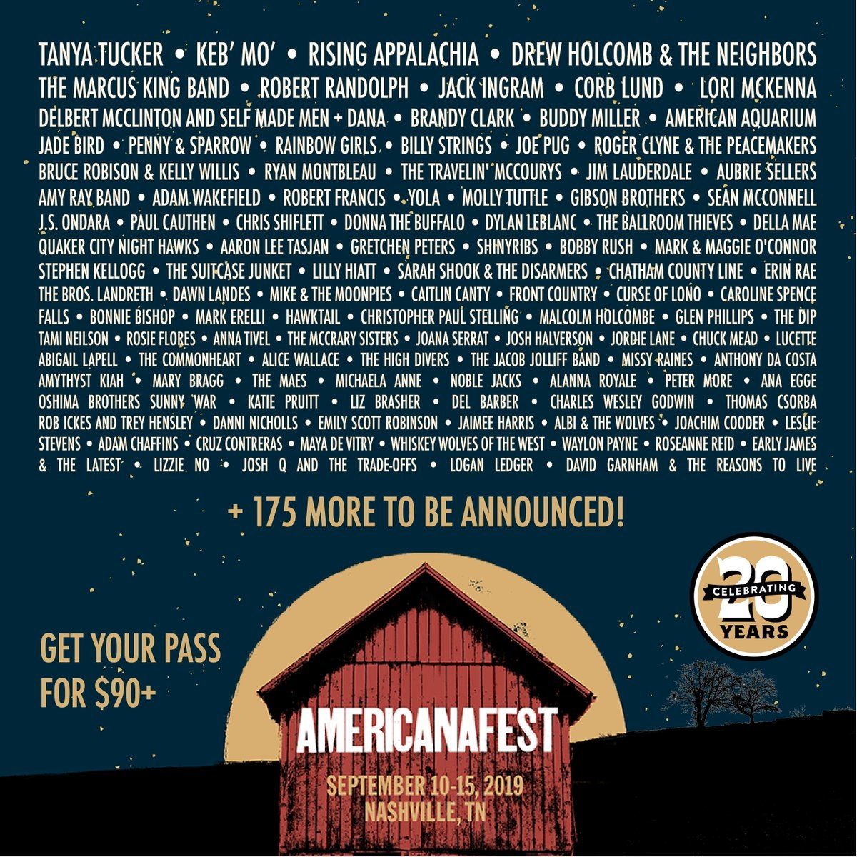Americana Music Fest 2019 Lineup Poster
