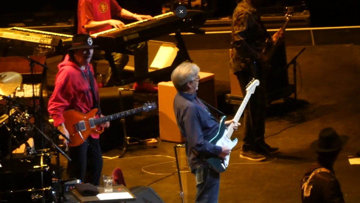 Eric Clapton Welcomes Carlos Santana In San Francisco