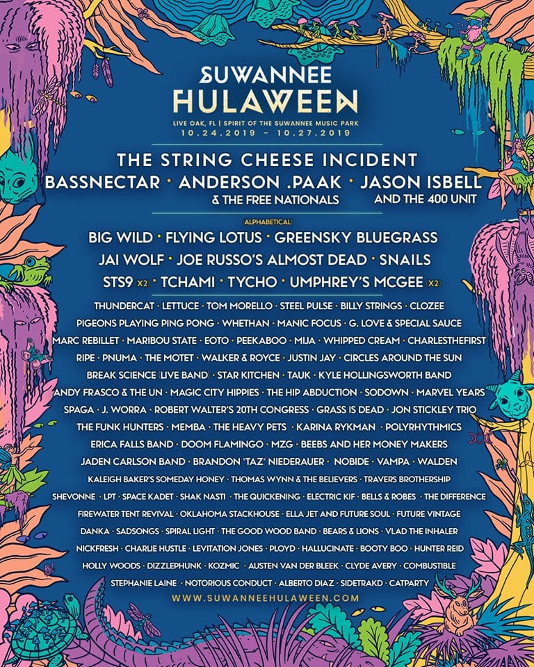 Suwannee Hulaween Full 2019 Lineup