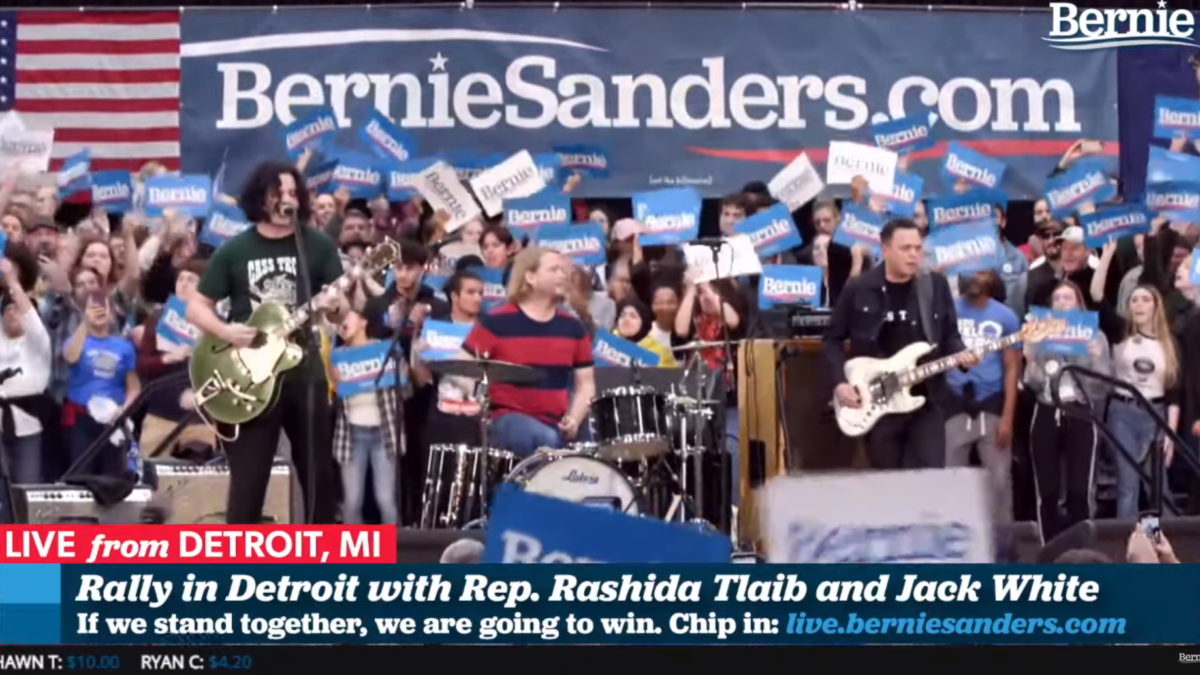 Jack White Covers Bob Dylan At Bernie Sanders Rally In Detroit