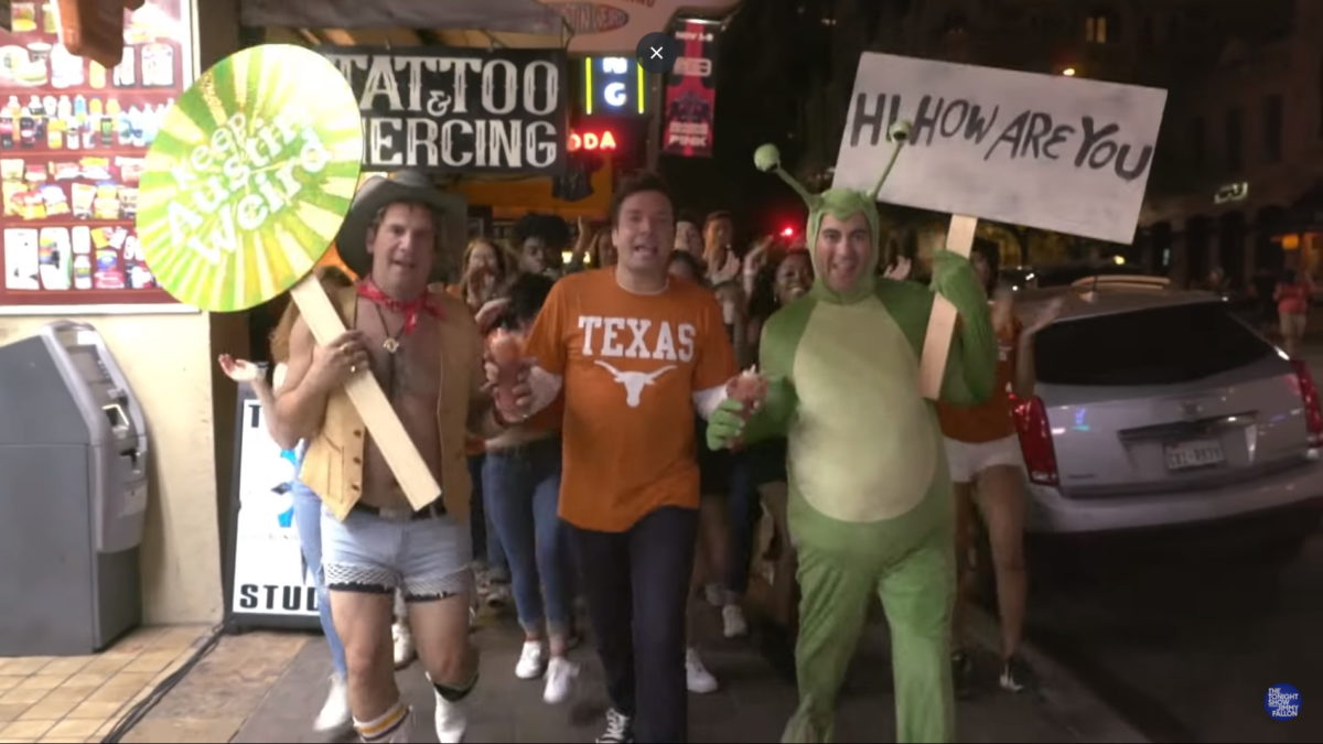 Jimmy Fallon Performs ‘Thank God I'm A Country Boy’ On The Streets Of Austin
