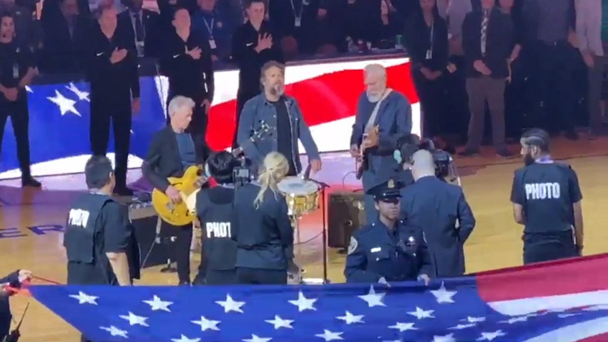 Hot Tuna Performs National Anthem At Warriors Game