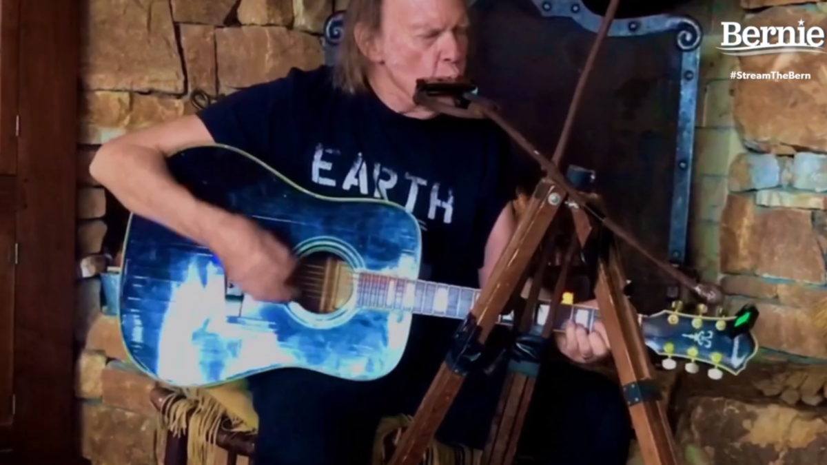 Neil Young Announces ‘Fireside Sessions’ Live Streams & Performs For Bernie Sanders Digital Rally