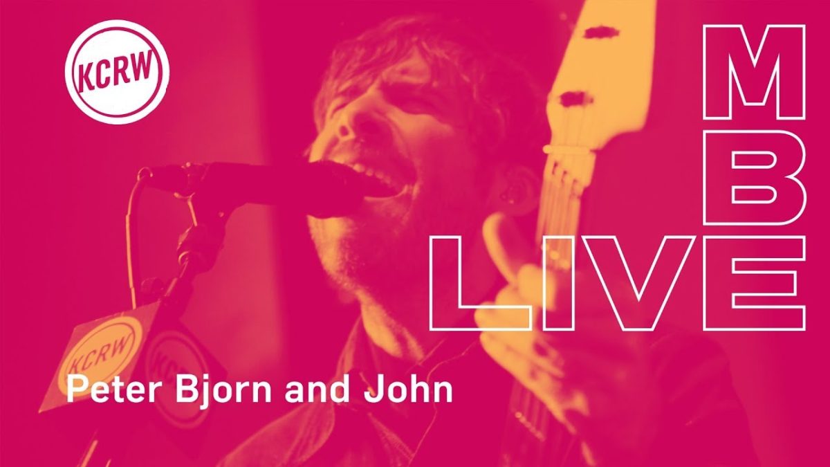 Peter Bjorn and John performing "Gut Feeling" live on KCRW