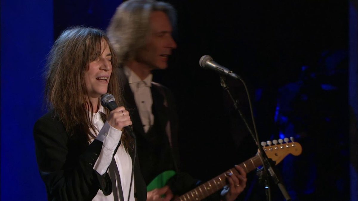 Patti Smith performs "Because the Night" at the 2007 Rock & Roll Hall of Fame Induction Ceremony