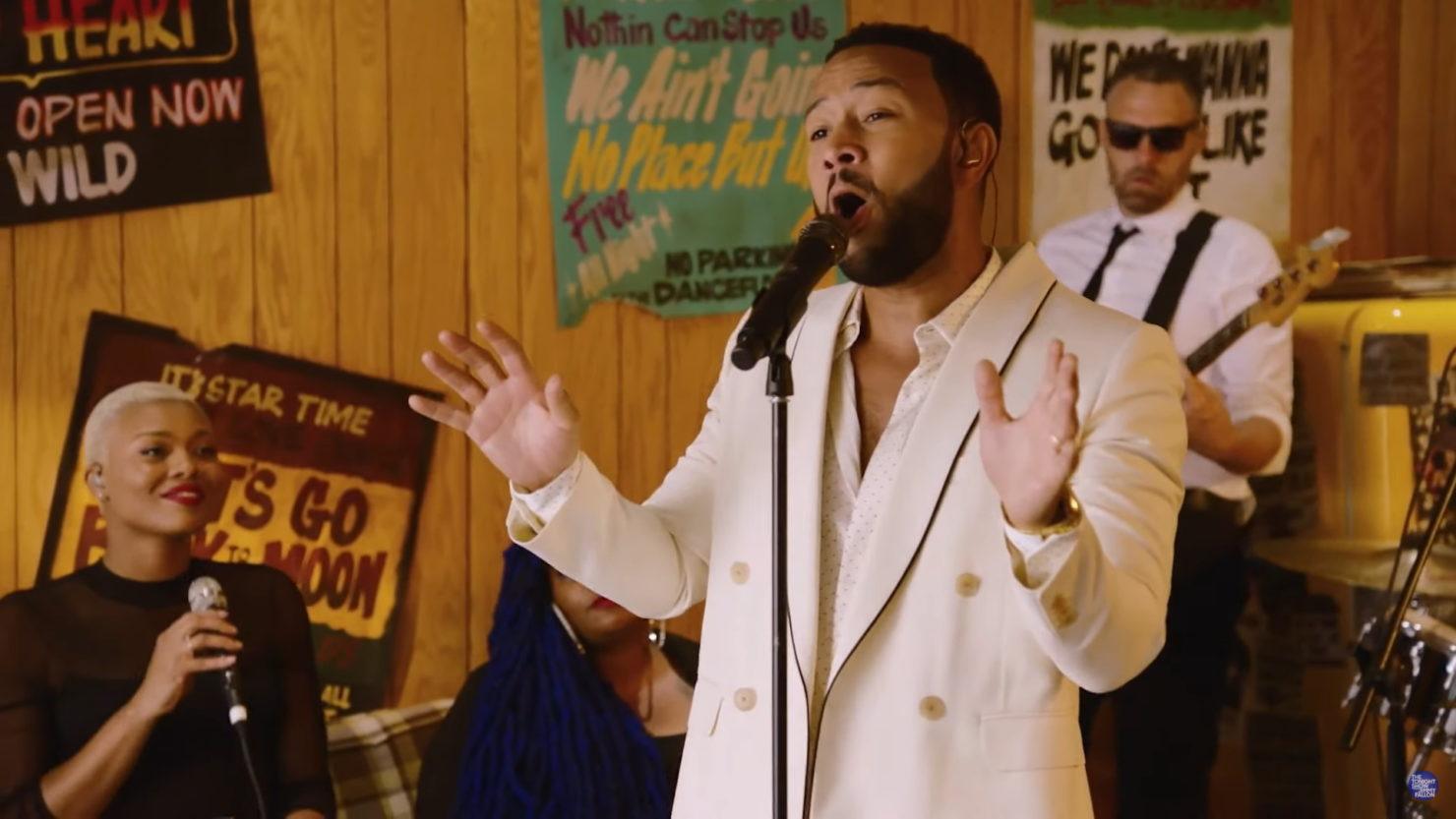 John Legend Performs Ooh Laa On Fallon