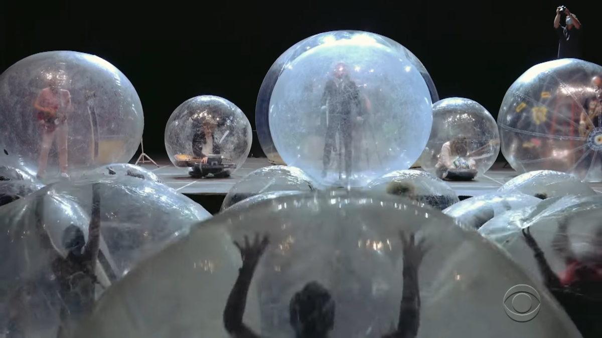 The Flaming Lips Perform 'Race For The Prize' In Bubbles On 'Colbert'